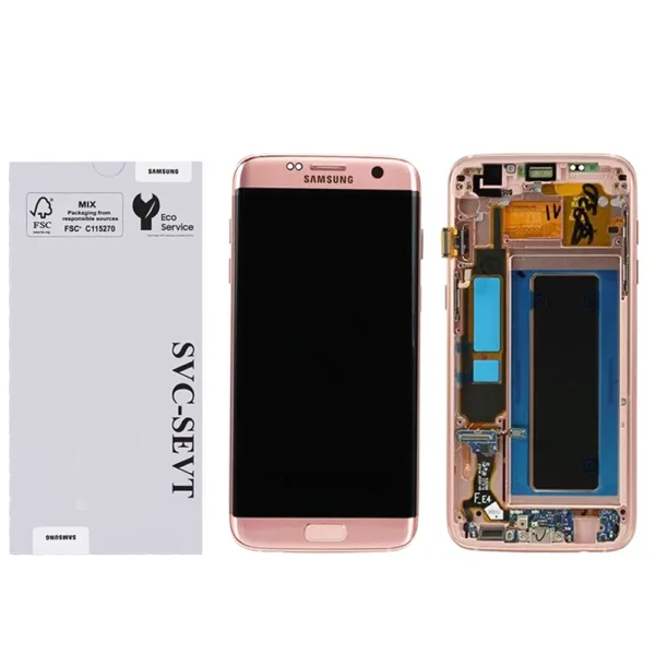 Genuine LCD Screen For Samsung Galaxy S7 Edge (G935) With Frame and  Touchpad - Pink Gold  (GH97-18533E)
