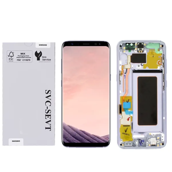 Genuine LCD Screen For Samsung Galaxy S8 (G950) With Frame and Touchpad - Burgundy  (GH97-20457C)