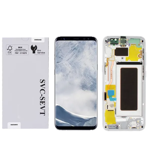 Genuine LCD Screen For Samsung Galaxy S8 Plus (G955) With Frame and  Touchpad - Arctic Silver  (GH97-20470B)