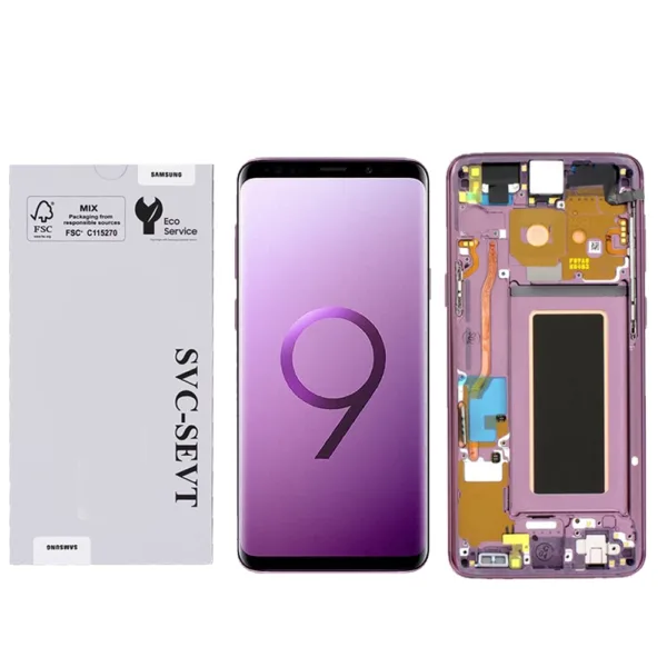 Genuine LCD Screen For Samsung Galaxy S9 (G960) With Frame and Touchpad - Purple  (GH97-21696B)