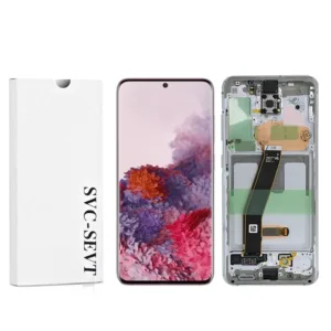Genuine LCD Screen For Samsung Galaxy S20 4G/5G (G980 / G981) With Frame and Touchpad - Cloud White  (GH82-22123B)