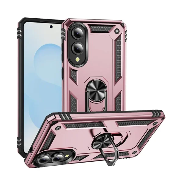 16E Ring Armor Case Samsung S25 Edge Rose Gold
