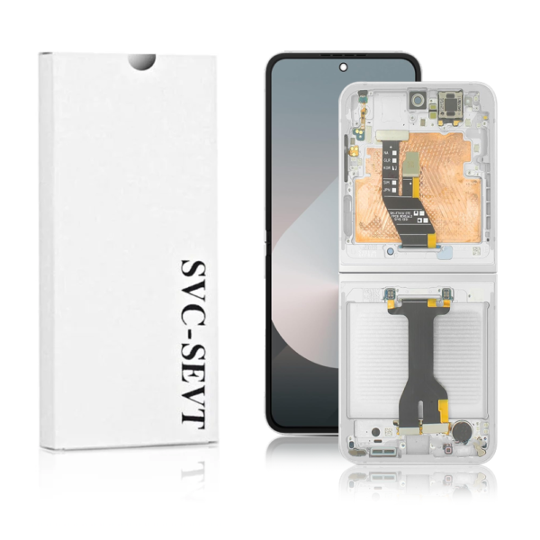 Genuine LCD Screen For Samsung Galaxy Z FLIP 6 5G (F741) With Frame and Touchpad – White (GH82-35013F)