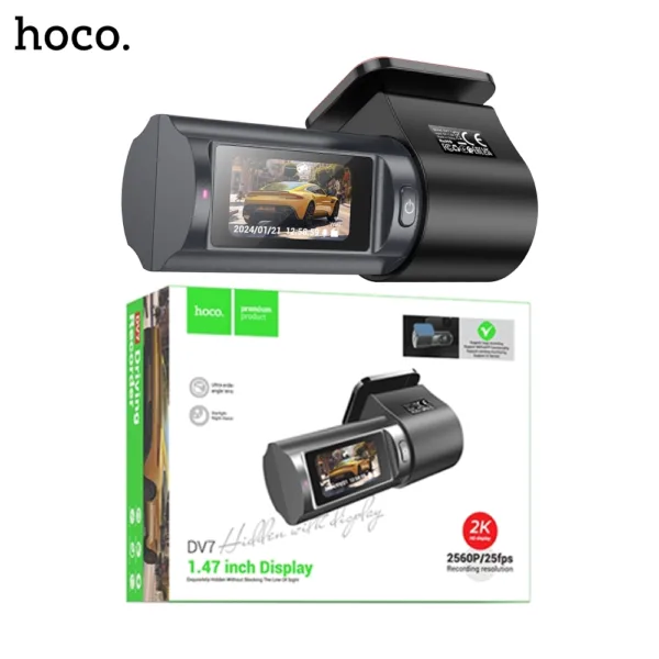 HOCO DV7 2K 1.47 inch Display Hidden Driving Recorder 2560P/25FPS
