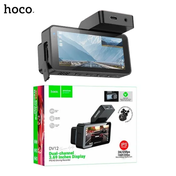 HOCO DV12 Dual Channel 3.69 inch IPS Display HD Driving Recorder