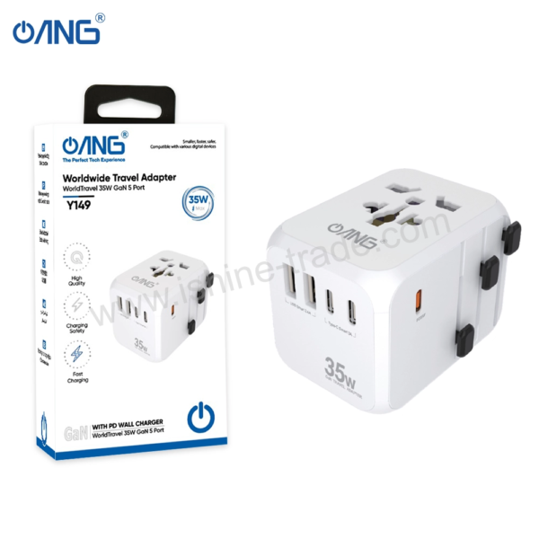 14A ANG Y149 35W Universal Worldwide 35W GaN 5 Ports Travel Adapter iShine Trade T/A Boltify Limited
