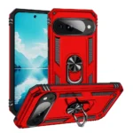 1B Slim Shockproof Ring Armor Stand Phone Cover Case for Google Pixel 10 10 Pro Red