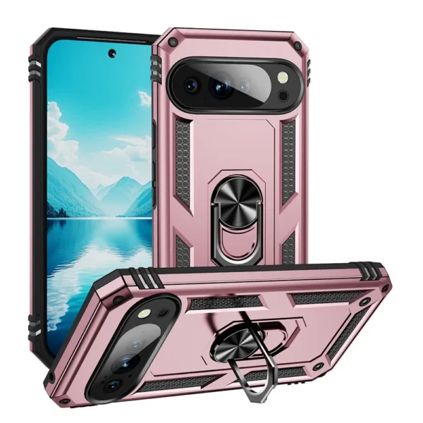 Slim Shockproof Ring Armor Stand Phone Cover Case for Google Pixel 10/10 Pro - 4