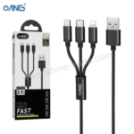 ANG 3 in 1 Data Cable with Micro / Lightning / Type C