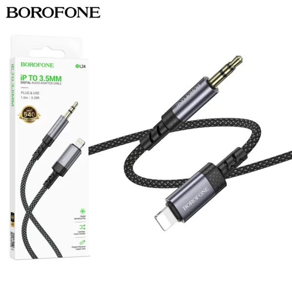 BOROFONE BL24 iPhone Lightning To Aux 3.5mm Cable