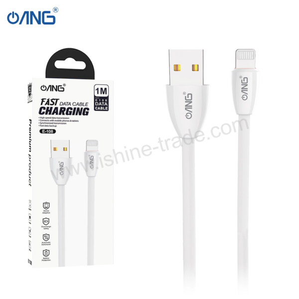 ANG E108 - Lightning  Soft Data Cable 1 Meter White