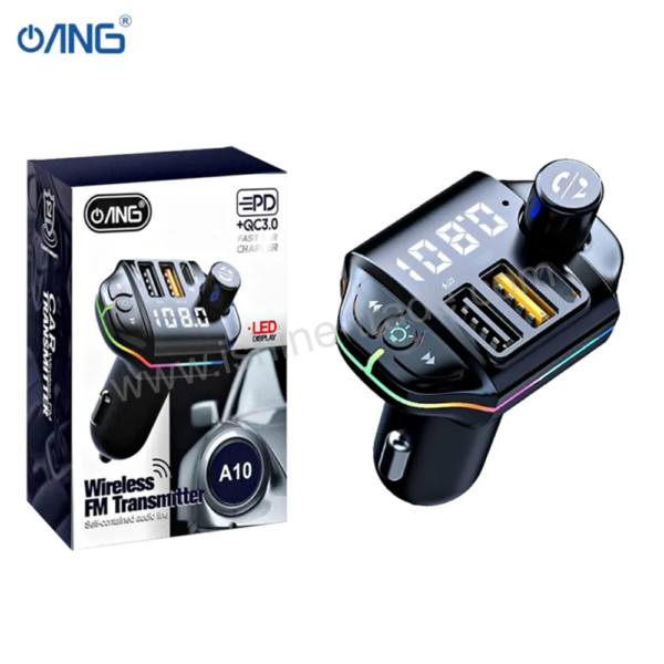 28A ANG A10 Single PD Dual QC3.0 18W In Car Bluetooth FM Transmitter iShine Trade T/A Boltify Limited
