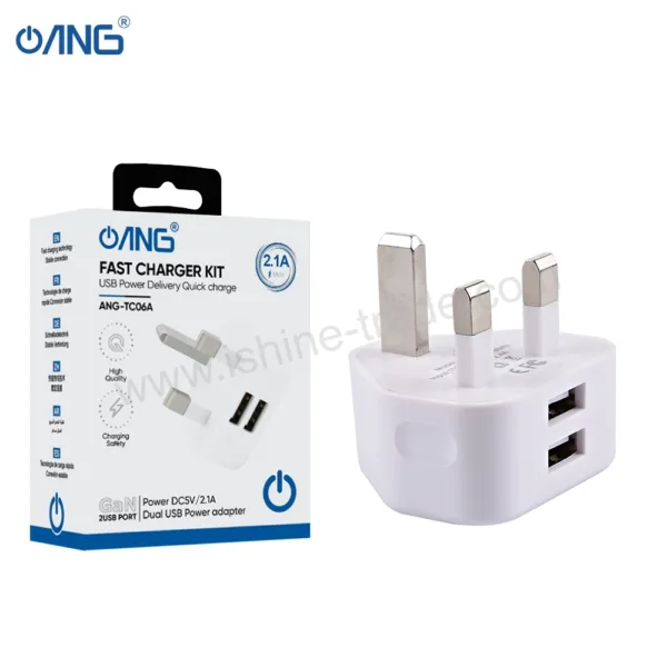 ANG TC06A Dual USB Adaptor 2.1A