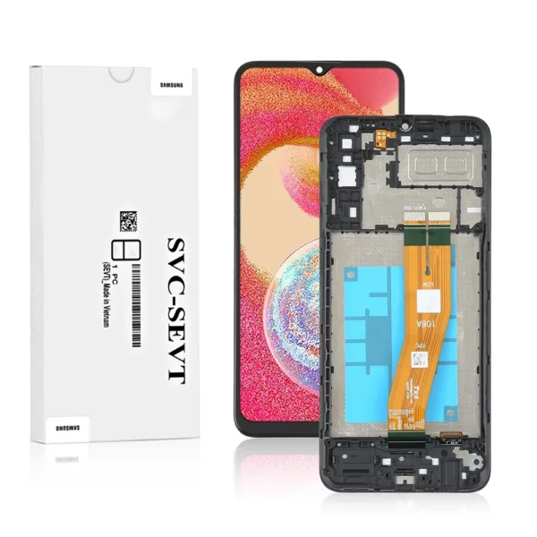 Genuine LCD Screen For Samsung Galaxy A04E (A042) With Frame and Touchpad - Black  (GH81-23088A)