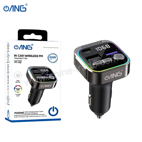 35A ANG FT 02 Single PD 30W Dual QC3.0 18W In Car Bluetooth FM Transmitter 12V iShine Trade T/A Boltify Limited