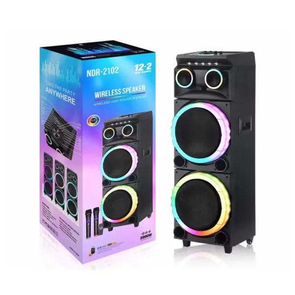 43A NDR 2102 Dual 21 inch Karaoke Bluetooth Trolley Speaker iShine Trade T/A Boltify Limited