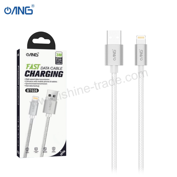 ANG BT028 - Lightning Braided Fast Charging Data Cable  3 Meter