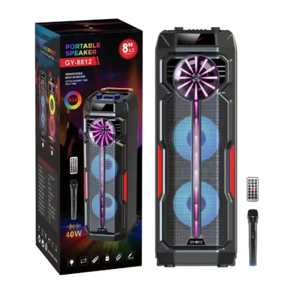 47A GY 8812 Dual 8 inch Big Powerful Bluetooth Speaker iShine Trade T/A Boltify Limited