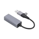 7B Adapter 2IN1 USB+TYPE-C To Ethernet Black