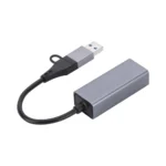 7C Adapter 2IN1 USB+TYPE-C To Ethernet Black