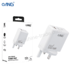 ANG TC80AG - Dual PD 65W USB C + Single USB QC3.0 GaN Turbo Adaptor