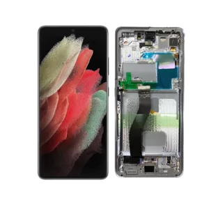 Replacement OLED LCD Screen For Samsung Galaxy S21 5G (G991) Black - With Frame