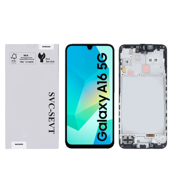 Genuine LCD Screen For Samsung Galaxy A16 5G (A166) With Frame and Touchpad - Black  (GH82-36143A)