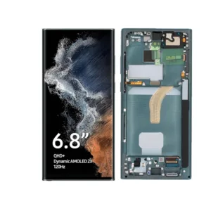 Genuine LCD Screen For Samsung Galaxy S22 Ultra 5G (S908) With Frame & Touchpad - Green (Pull Out)