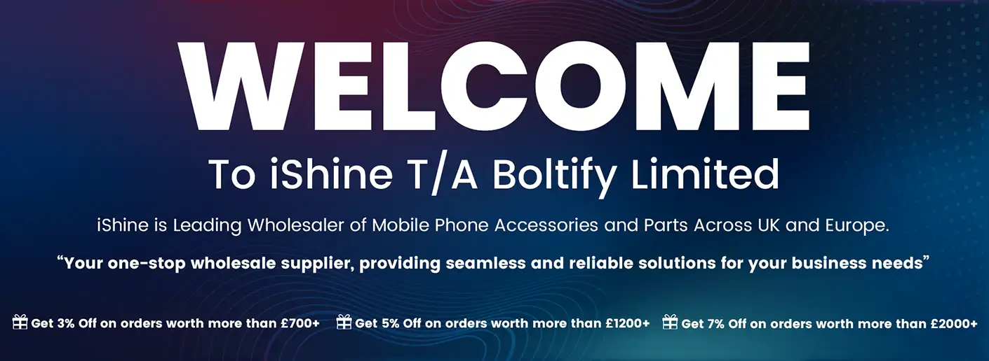 Welcome banner UK New Website slider iShine Trade T/A Boltify Limited