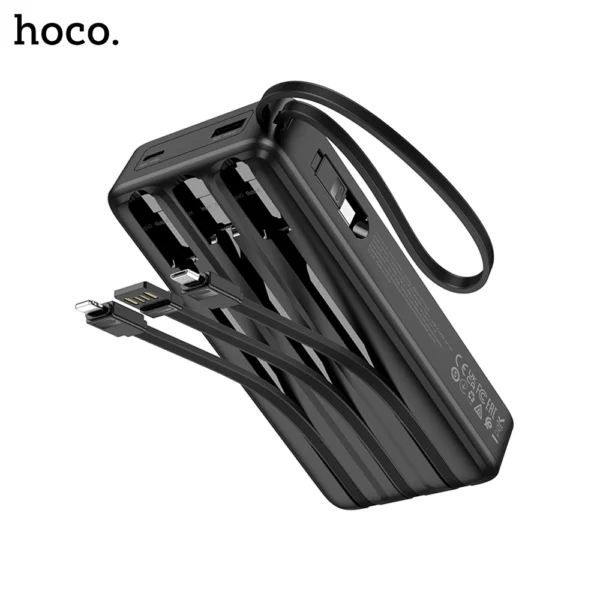 HOCO J146A Night Tide Power Bank with 4 cables  USB A + USB C + Micro USB + Lightning (20000mAh) - Image 4