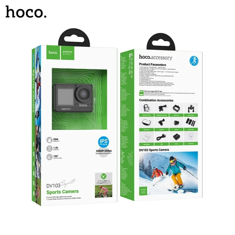 27A HOCO DV103 Action Sports Camera With Dual Color Screen HD 1080P 30FPS Boltify Limited T/A iShine Trade