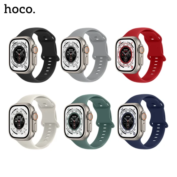 HOCO WA15 iWatch Flexible Series 8 Character Buckle Solid Color Silicone Strap for 38/40/41 mm - Image 2