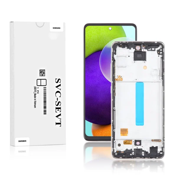 Genuine LCD Screen For Samsung Galaxy A52 4G/5G (A525/A526) With Frame and Touchpad - White (GH82-25524D) - Image 1
