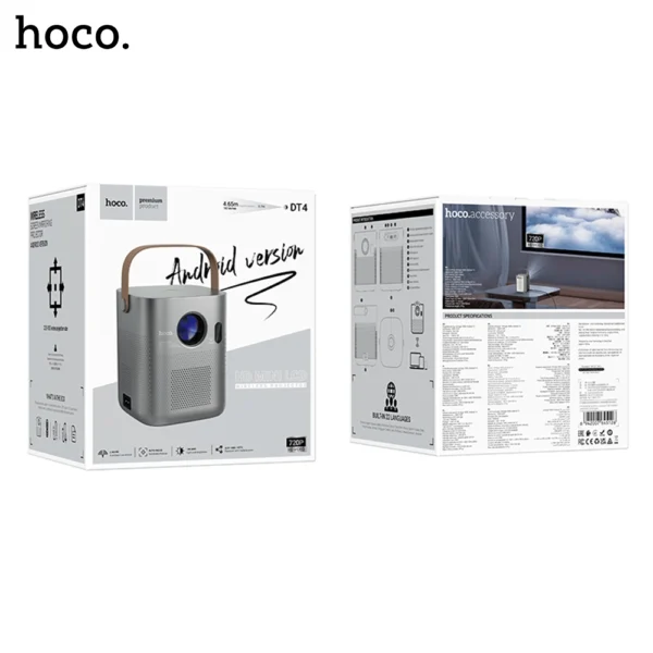 HOCO DT4 Smart Full Autofocus Home Theater Video Projector - 720P Android Version - Image 1