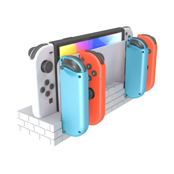 HS-SW488W 4 Slots Joy Con Charging Dock Station With 8 Game Cards Storage for Nintendo Switch/Switch OLED - Image 2