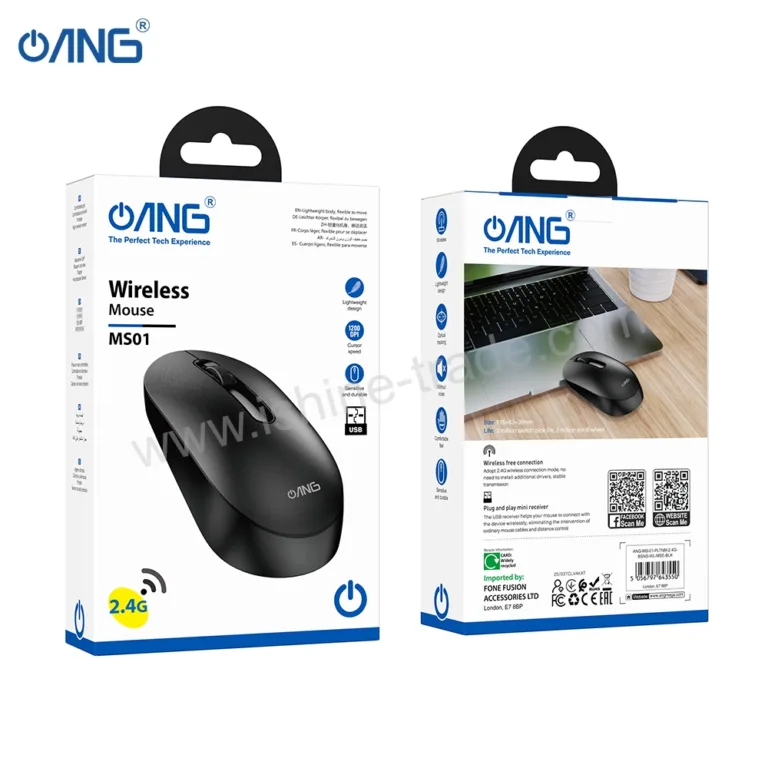 56A ANG MS01 Platinum 2.4G Business Wireless Mouse Black Boltify Limited T/A iShine Trade