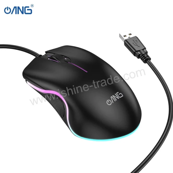 ANG MS02 Enjoy Gaming Luminous Wired Mouse - Black - Image 4