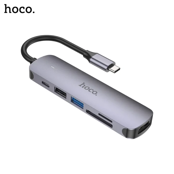 HOCO HB28 Type C Hub 6 in 1 Multifunction Adapter 100W - Image 5