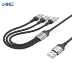 61C ANG CB06 Fresh 3 in 1 Charging Data Cable - Lightning + Micro + Type-C