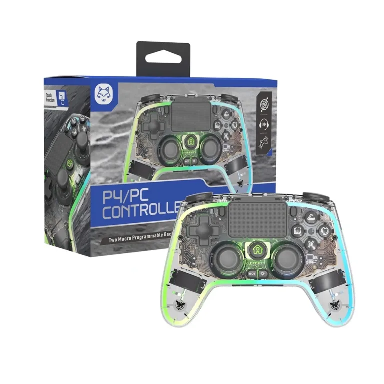 66A HS PS4280CR Whole Function Wireless Gamepad for PS4 PC Gaming Console With RGB Breathing LED Light Boltify Limited T/A iShine Trade