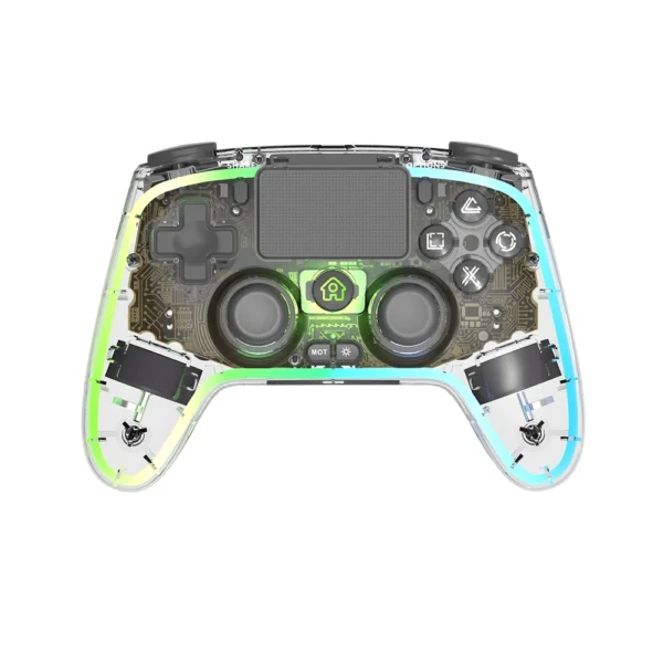 HS-PS4255CR 6in1 RGB LED Wireless Controller For PS4/Switch/PC/PS3/Android/IOS - Image 2