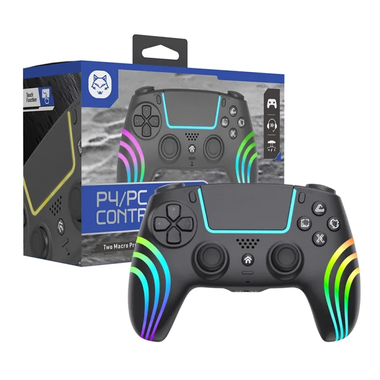 68A HS PS4290BK Whole Function RGB LED Wireless Gamepad for PS4 Gaming Console Boltify Limited T/A iShine Trade