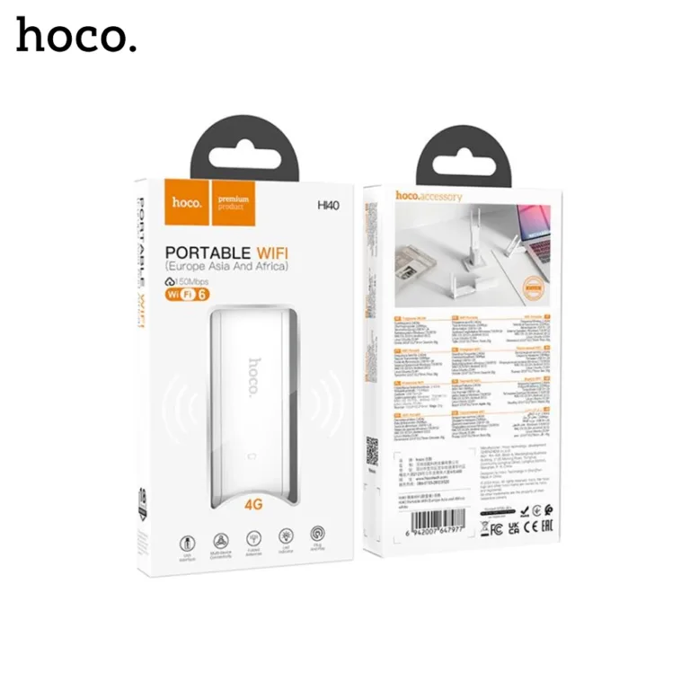 7A HOCO HI40 Portable WiFi Router 150Mbps WiFi6 For Europe Asia And Africa Boltify Limited T/A iShine Trade