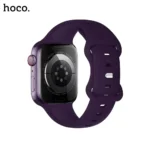 HOCO WA15 iWatch Flexible Series 8 Character Buckle Solid Color Silicone Strap for 44/45/46/49 mm - Crimson Cherry