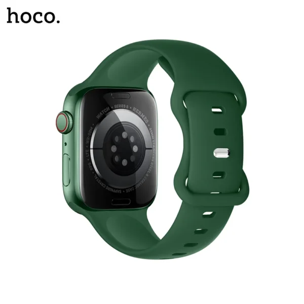 HOCO WA15 iWatch Flexible Series 8 Character Buckle Solid Color Silicone Strap for 44/45/46/49 mm - Pine Green