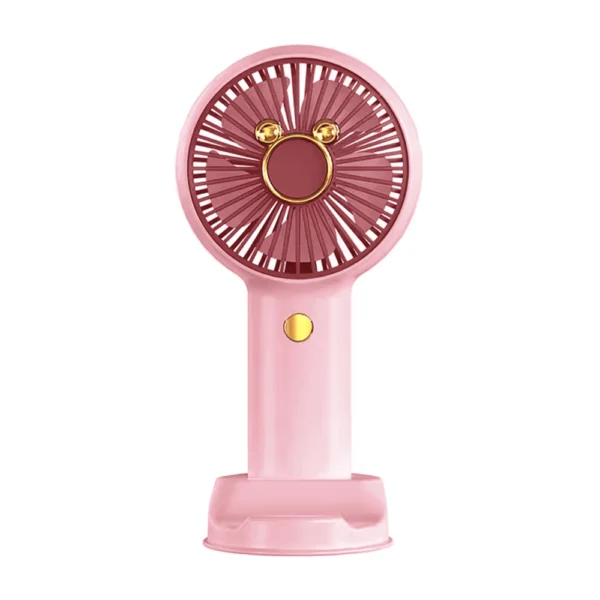 HK59-10C Handheld Mini Rechargeable Cooling Fan With Mobile Phone Holder - Image 2