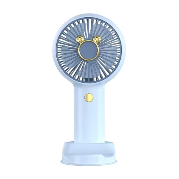 HK59-10C Handheld Mini Rechargeable Cooling Fan With Mobile Phone Holder - Image 3