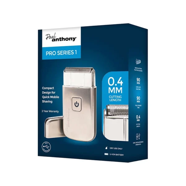 Paul Anthony Pro Series 1 Lithium USB Mens Mobile Foil Shaver - H5002 - Image 1