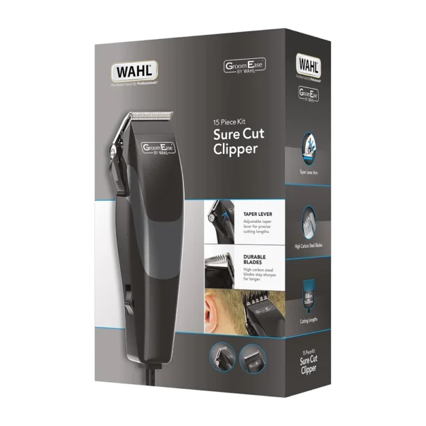 Wahl 79449-417 GroomEase 15 Pieces Kit Sure Cut Hair Clipper - Image 1