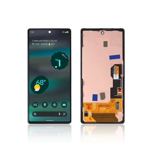 Pull Out A Grade Replacement LCD Screen Display Touch and Digitizer Assembly For Google Pixel 6A Black - With Frame - Image 1